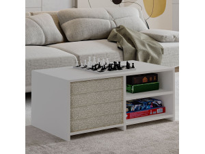 Tavolino in legno "Gord" - 90 x 45 x 44 cm - Bianco 2