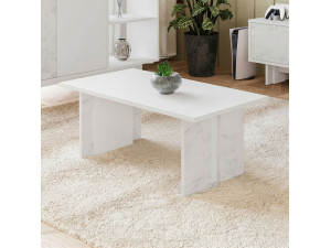 Tavolino in legno "Ravello" - 90 x 50 x 40 cm - Bianco 2