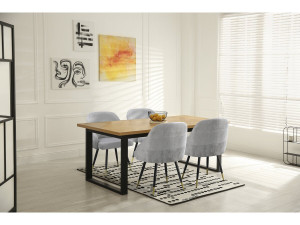 Set di 2 sedie in tessuto "Harmony" - 54 x 57 x 90 cm - Beige 2