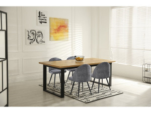 Set di 2 sedie in tessuto "Samuel" - 53 x 51 x 82 cm - Grigio 2
