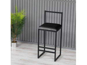 Sgabello da bar in metallo "Nordic" 35 x 35 x 84 cm - Nero 2