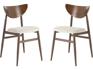 Set di 2 sedie da pranzo in legno in stile scandinavo "Lumbra" - Marrone