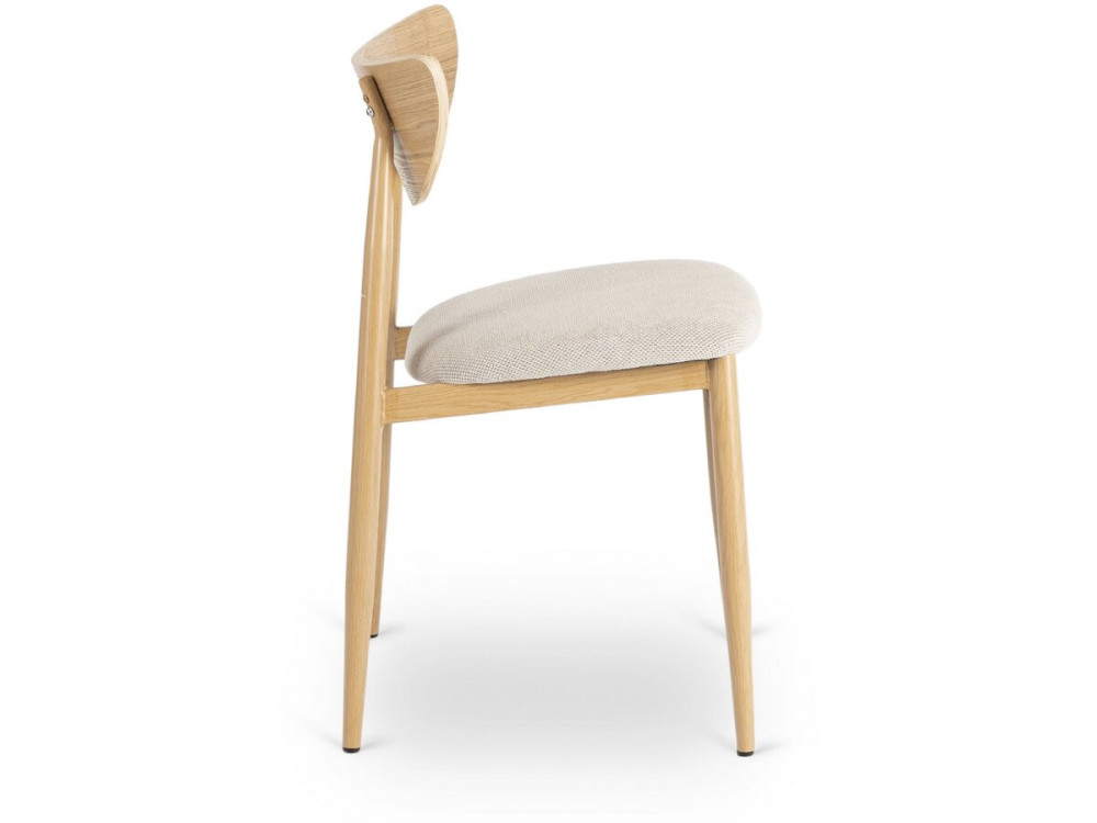 Set di 2 sedie da pranzo in legno in stile scandinavo "Lumbra" - Beige