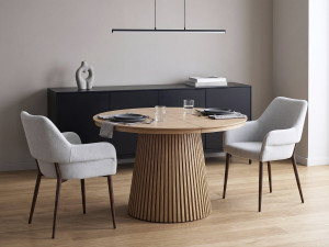 Set di 2 sedie da pranzo "Jade" con braccioli - Grigio chiaro 2