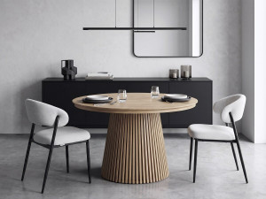 Set di 2 sedie da pranzo in tessuto e metallo "Edena" - Grigio chiaro 2