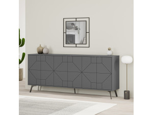Credenza in legno "Dune" - 183 x 35 x 77 cm - Antracite 2