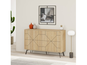 Credenza in legno "Dune" - 123 x 35 x 62 cm - Beige 2