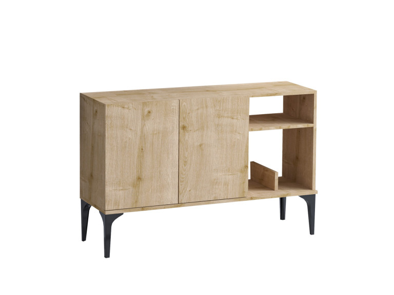 Credenza in legno "Oscar" - 120 x 40 x 80 cm - Rovere nero zaffiro