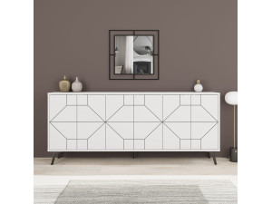 Credenza in legno "Dune" - 184 x 35 x 77 cm - Bianco 2