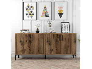 Credenza in legno "Kiev" - 180 x 35 x 78 cm - Noce 2