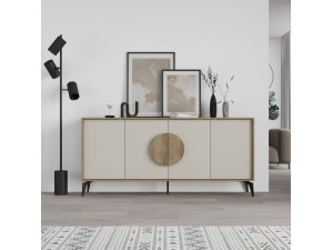 Credenza in legno "Gora Wide" - 180 x 36 x 82 cm - Crema 2
