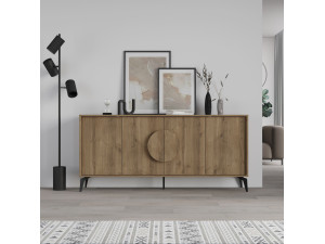 Credenza in legno "Gora Wide" - 180 x 36 x 82 cm - Marrone 2