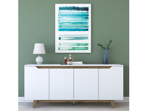 Credenza in legno "Gondol" - 180 x 45 x 79 cm - Bianco 2