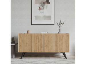 Credenza in legno "Pekin" - 150 x 40 x 76 cm - Marrone 2