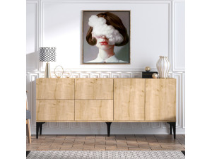 Credenza in legno "Laika" - 180 x 40 x 80 cm - Beige 2