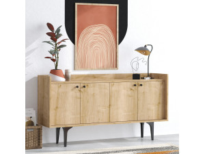 Credenza in legno "Navi" - 150 x 40 x 80 cm - Beige 2