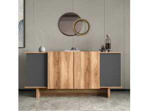 Credenza in legno "Diana" - 180 x 40 x 81 cm - Grigio antracite 2