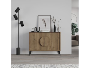 Credenza in legno "Gora" - 110 x 36 x 82 cm - Marrone 2