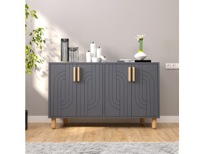 Credenza in legno "Rodney" - 120 x 30 x 74 cm - Grigio antracite 2
