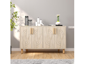 Credenza in legno "Rodney" - 120 x 30 x 74 cm - Travertino 2