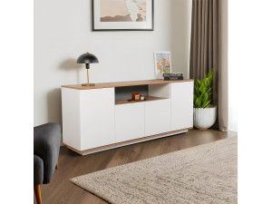 Credenza in legno "Arista" - 180 x 44 x 75 cm - Bianco 2