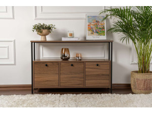 Credenza in legno "Solace" - 120 x 30 x 77 cm - Marrone 2