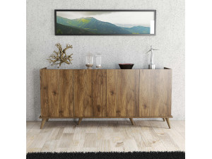 Credenza in legno "Elegante" - 180 x 45 x 80 cm - Marrone 2