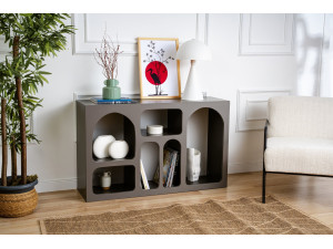 Credenza in legno "Liva 120" - 120 x 37 x 74 cm - Grigio antracite 2