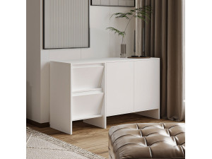 Credenza in legno "Laris 130" - 130 x 44 x 82 cm - Bianco 2