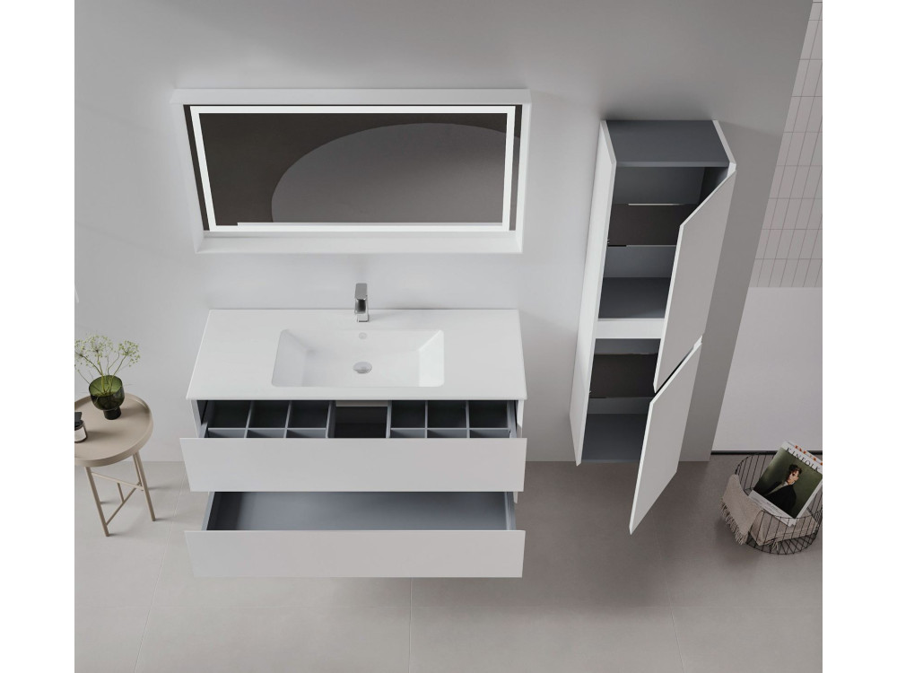 Mobile lavabo "Nest 121 v2" - 121 x 51 x 55 cm - Bianco opaco