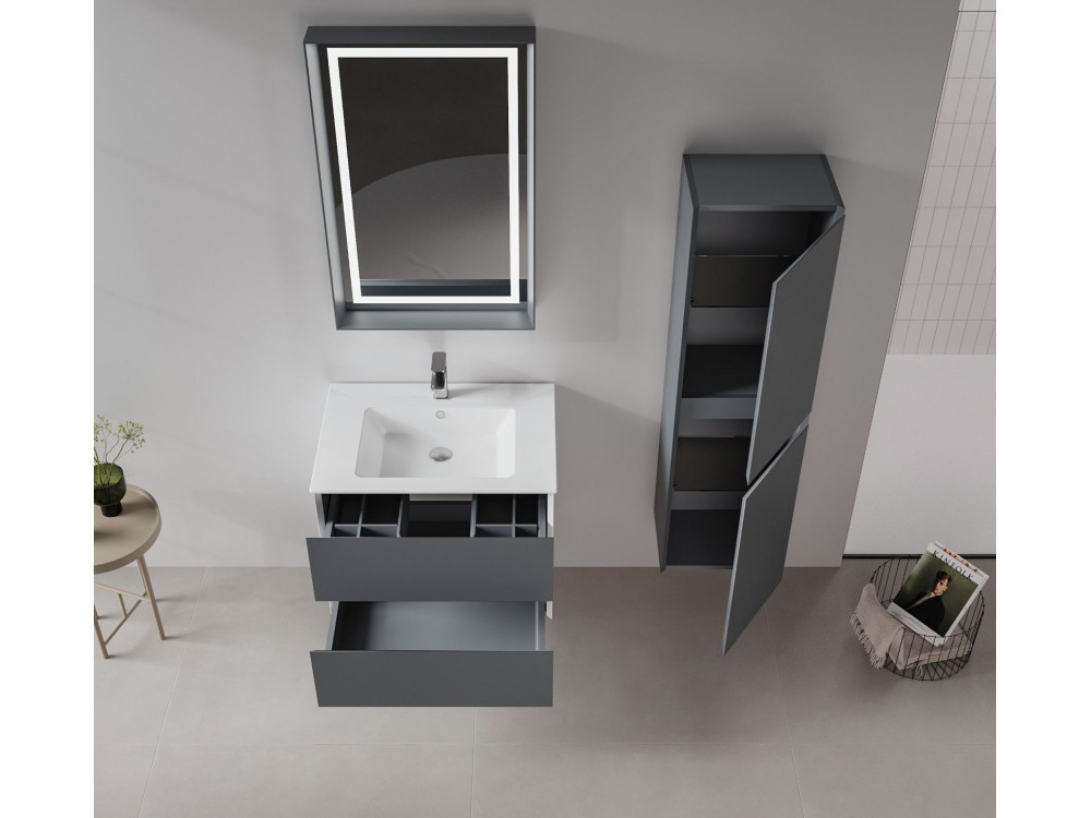 Mobile lavabo "Nest 71 v2" - 71 x 51 x 55 cm - Antracite opaco