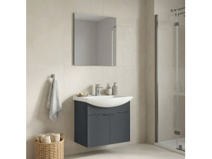 Set mobile lavabo con specchio (2 pezzi) "Purus 65" - 65 x 50 x 58 cm - Antracite opaco 2