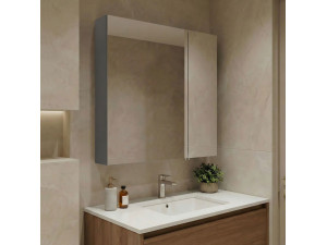Mobile da bagno con specchio "Nuvola 60 v2" - 66 x 16 x 60 cm - Grigio 2