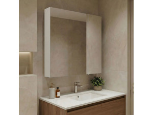 Mobile da bagno con specchio "Nuvola 60 v2" - 66 x 16 x 60 cm - Cashmere 2