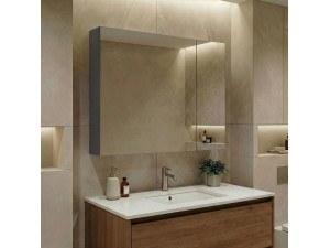 Mobile da bagno con specchio "Nuvola 80 v2" - 75 x 16 x 66 cm - Antracite 2