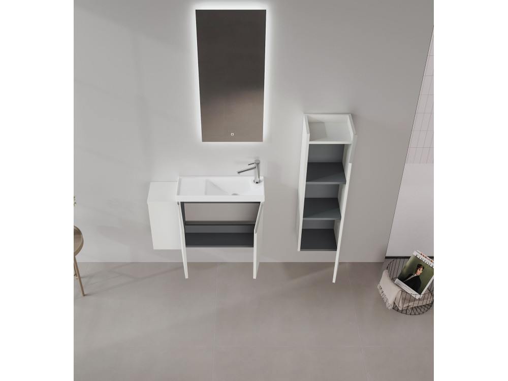 Mobile lavabo "Ferla 80" - 80 x 22 x 45 cm - Cashmere opaco