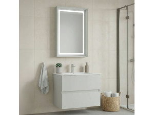 Set mobile lavabo con specchio (2 pezzi) "Nest 71 v2" - 71 x 51 x 55 cm - Cashmere opaco 2