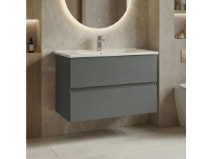 Mobile lavabo "Nest 91 v2" - 91 x 51 x 55 cm - Grigio opaco 2