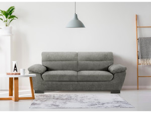 Divano fisso in tessuto "Dallas" - 210 X 88 X 90 cm - 3 posti - Grigio 2
