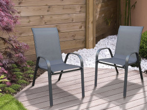 Sedia da giardino in textilene "Cordoba" - Phoenix - Set di 2 - Antracite 2