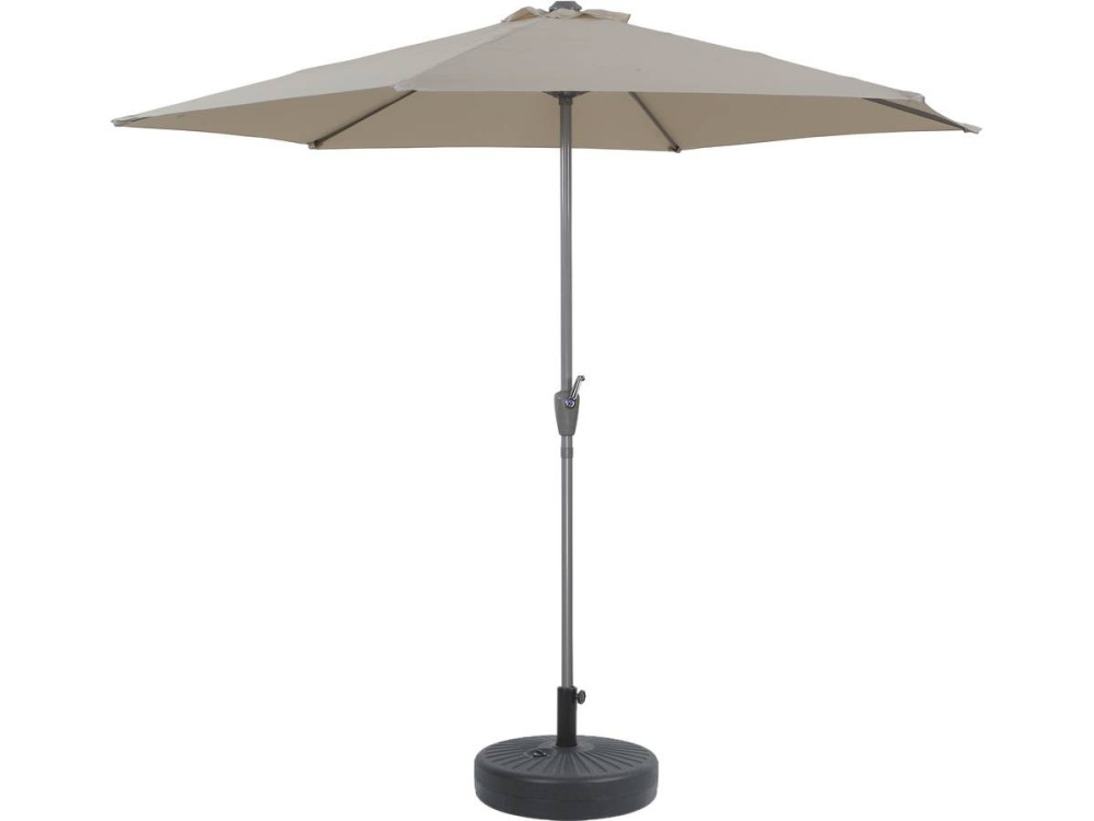 Ombrellone da giardino dritto Alu "Sol" - Rotondo - Ø 3m - Ecru - con zavorra