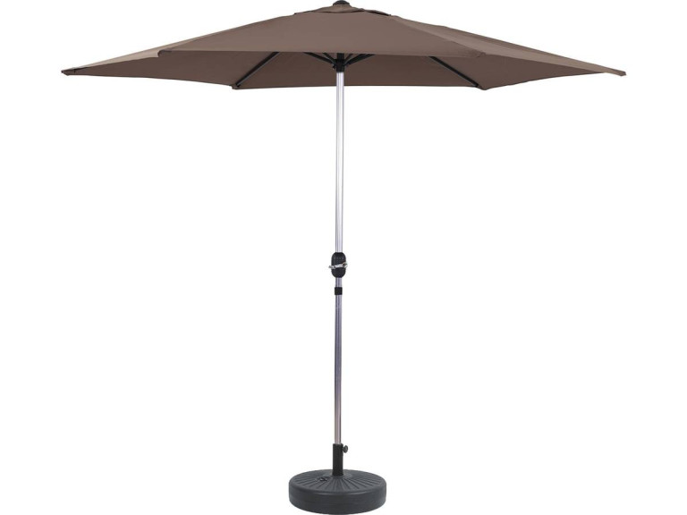 Ombrellone da giardino dritto Alu "Sol" - Rotondo - Ø 3m - Grigio - con zavorra