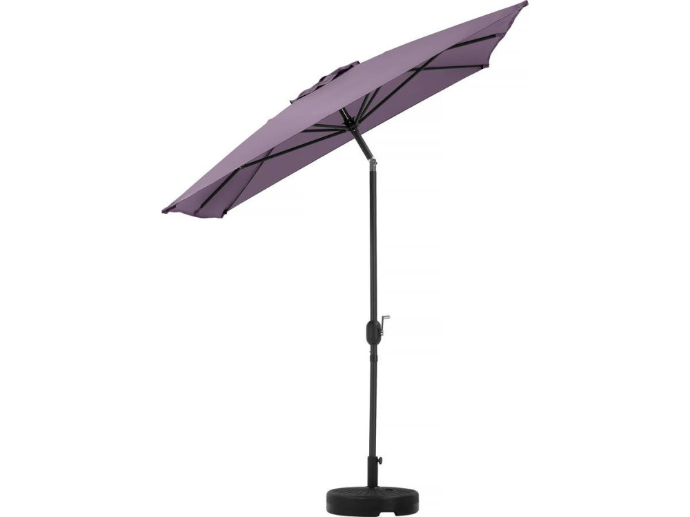 Ombrellone da giardino "Sol 2" - Rettangolo - 2 x 3 m - Viola + base per ombrellone inclusa