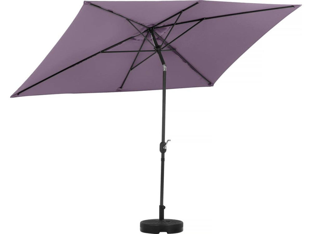 Ombrellone da giardino "Sol 2" - Rettangolo - 2 x 3 m - Viola + base per ombrellone inclusa