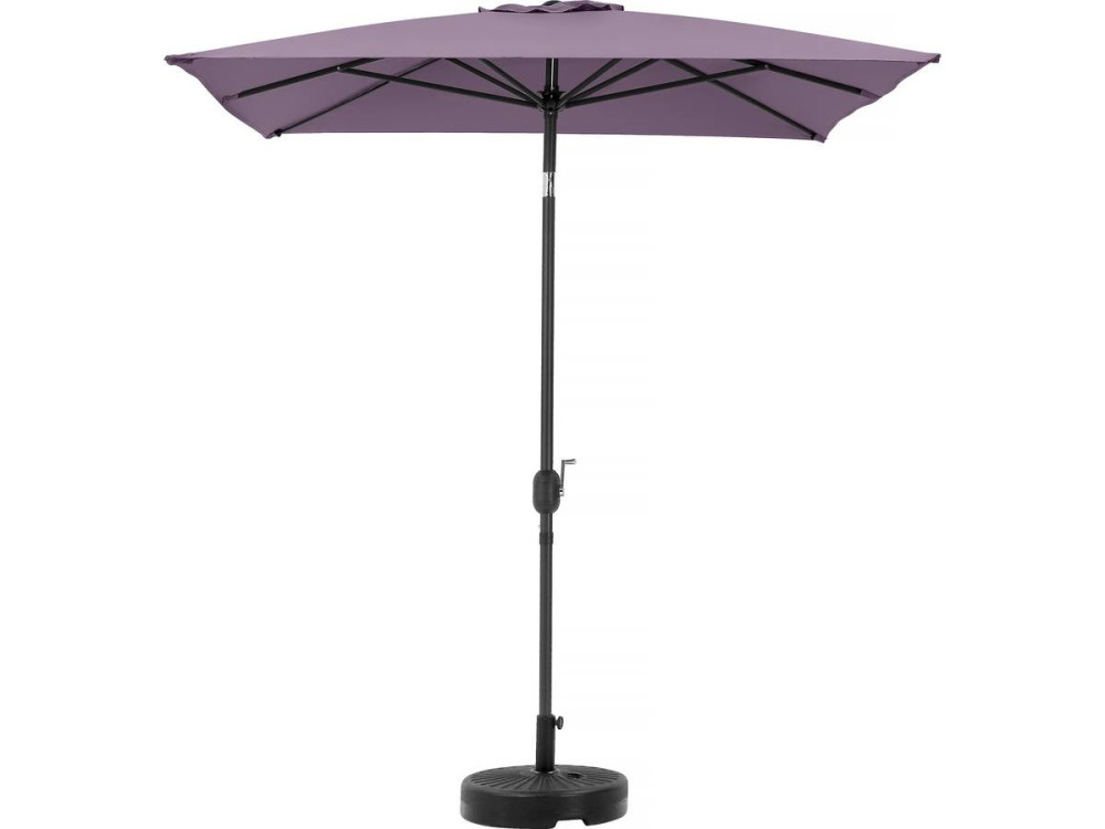 Ombrellone da giardino "Sol 2" - Rettangolo - 2 x 3 m - Viola + base per ombrellone inclusa