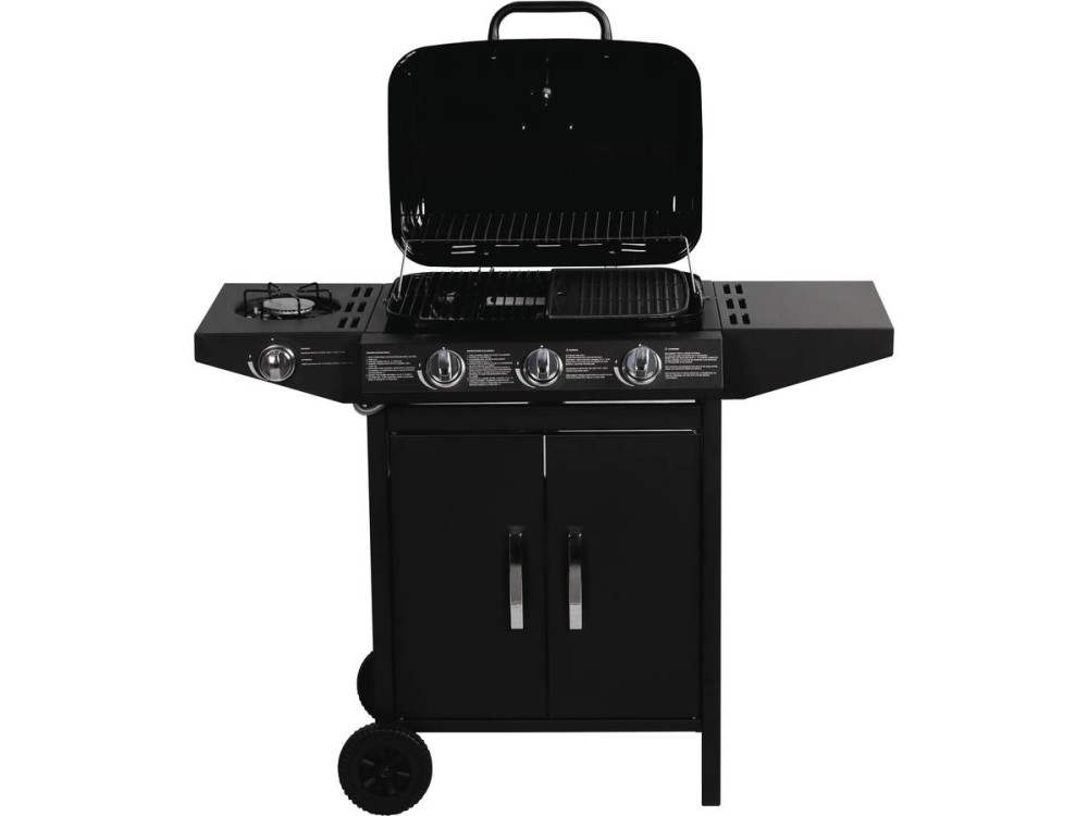 Barbecue gas "Festa 4" - 4 fuochi di cui 1 laterale - 10,5kW - nero