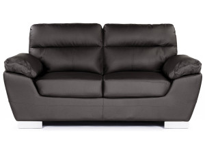 Divano in pelle rigenerata / PVC "DALLAS" - 2 posti - Cioccolato 2