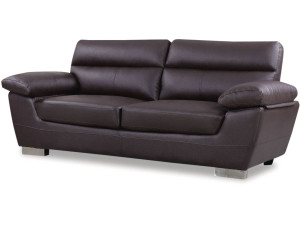 Divano in pelle rigenerata / PVC "DALLAS" - 3 posti - Cioccolato.