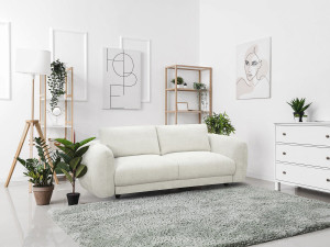 Divano dritto in tessuto ciniglia "Saint Germain S" - 3 posti - Beige 2