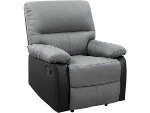 Poltrona relax "Lincoln" - Nero/Grigio scuro